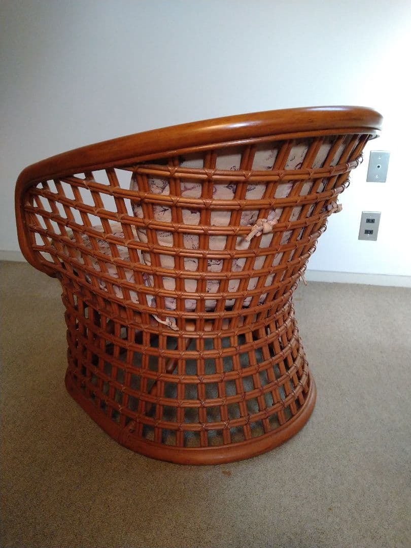 ラタンチェア 籐椅子 ビンテージ 昭和レトロ アンティーク