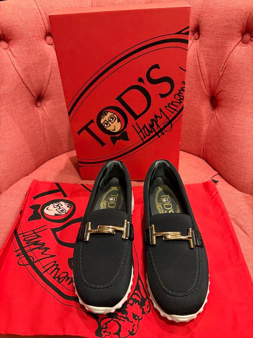 極美品　TOD'S ローファー　スニーカー　黒　ブラック　36