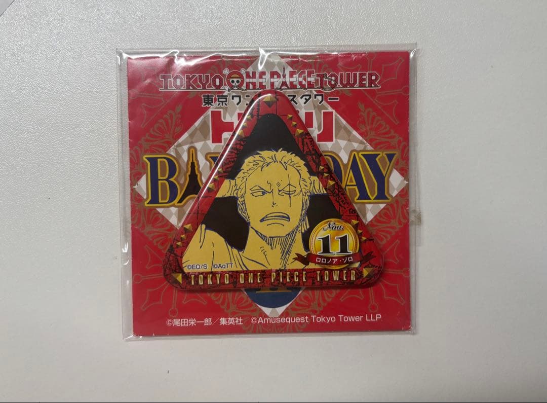 東京ワンピースタワー ゾロ トンガリバースデー缶バッジ