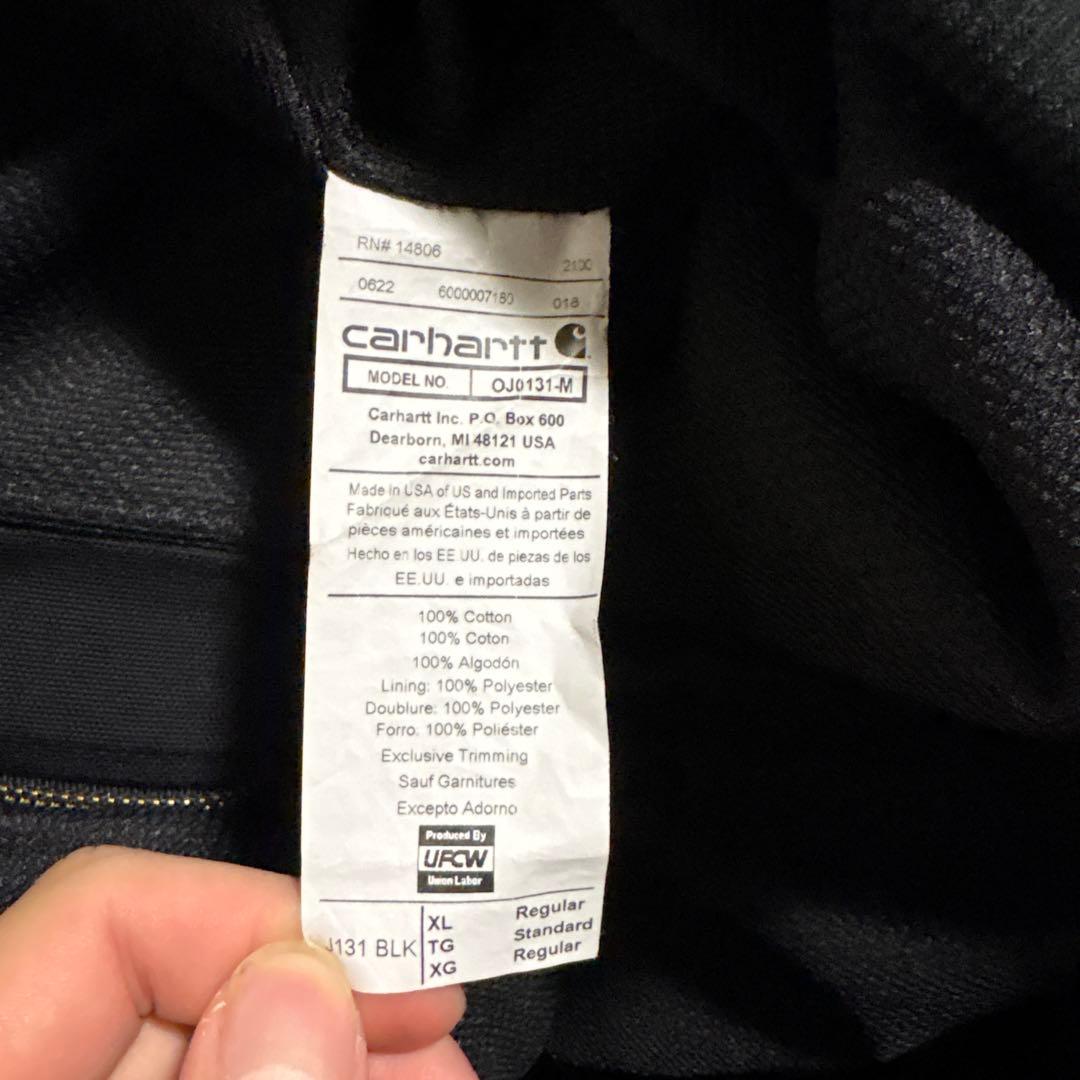 Carhartt ブラック アクティブジャケットパーカーXL