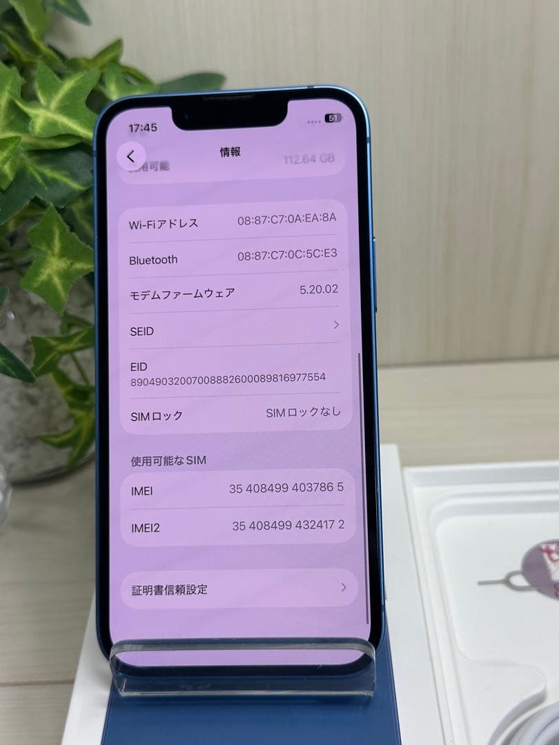 ⭐️美品⭐️ ✨iPhone 13 Mini 128GB ブルー✨