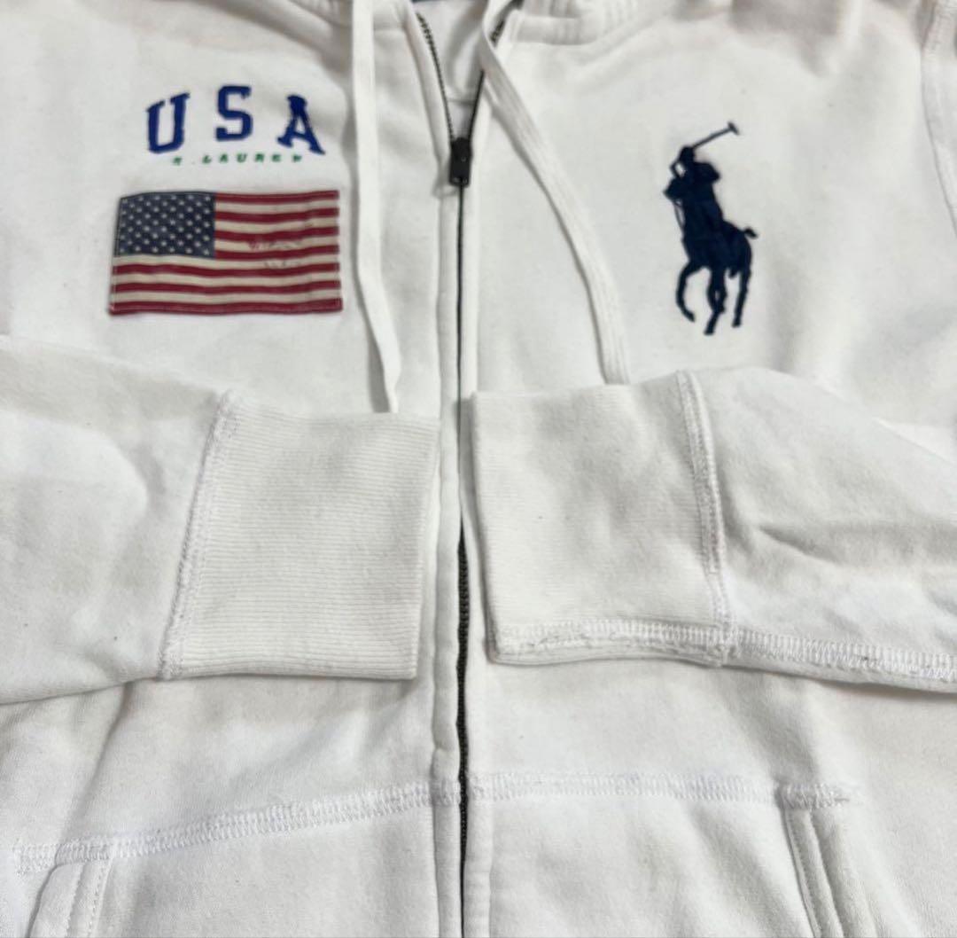 Polo Ralph Lauren ビックポニー USA 短丈ジップパーカー