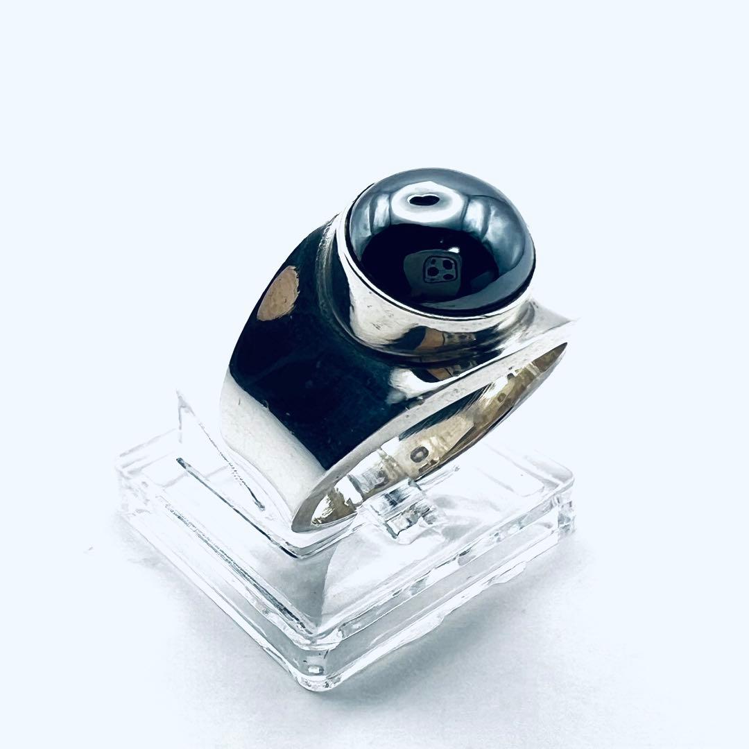 ジョージジェンセン　#124 ヘマタイト　シルバーリング　ヴィンテージ