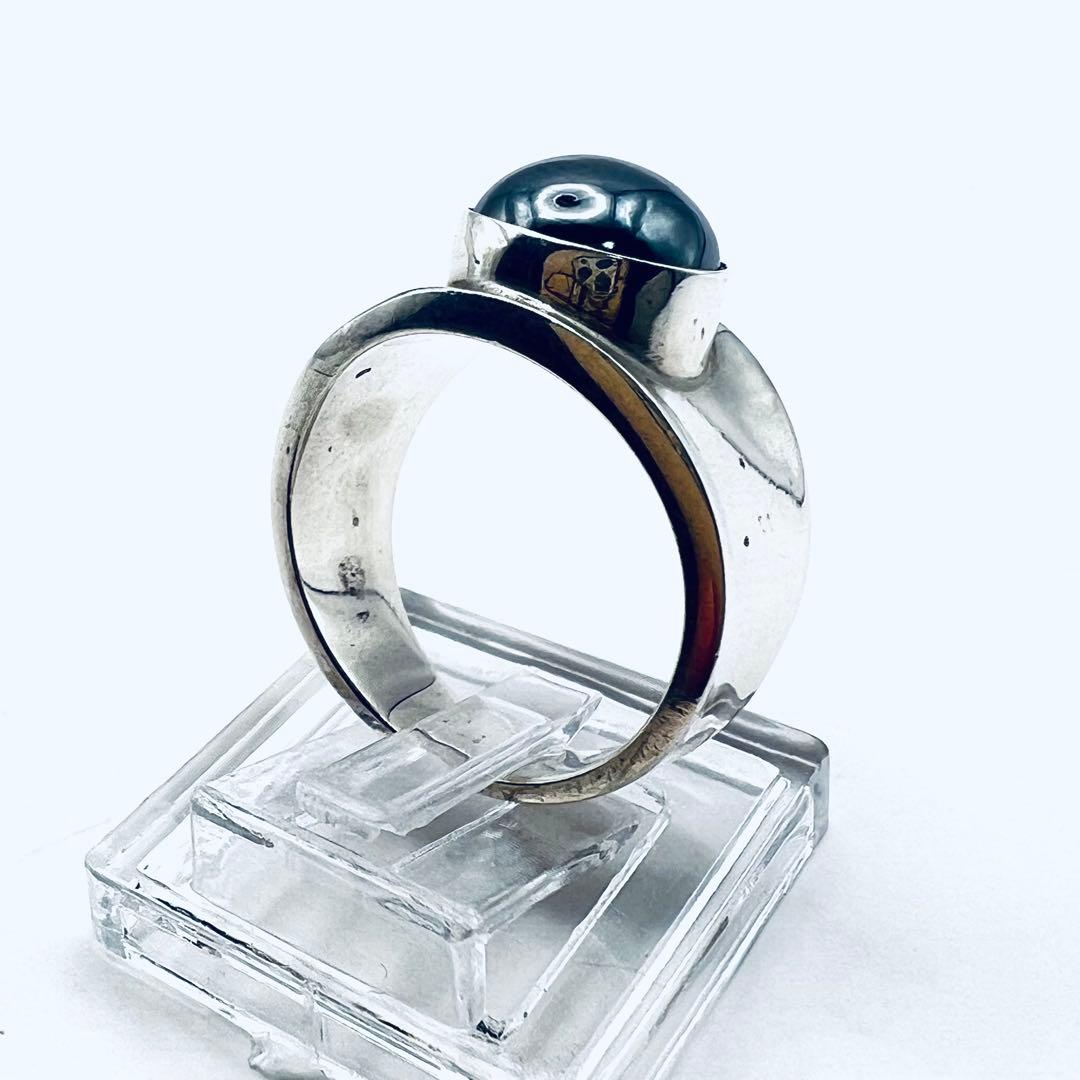 ジョージジェンセン　#124 ヘマタイト　シルバーリング　ヴィンテージ