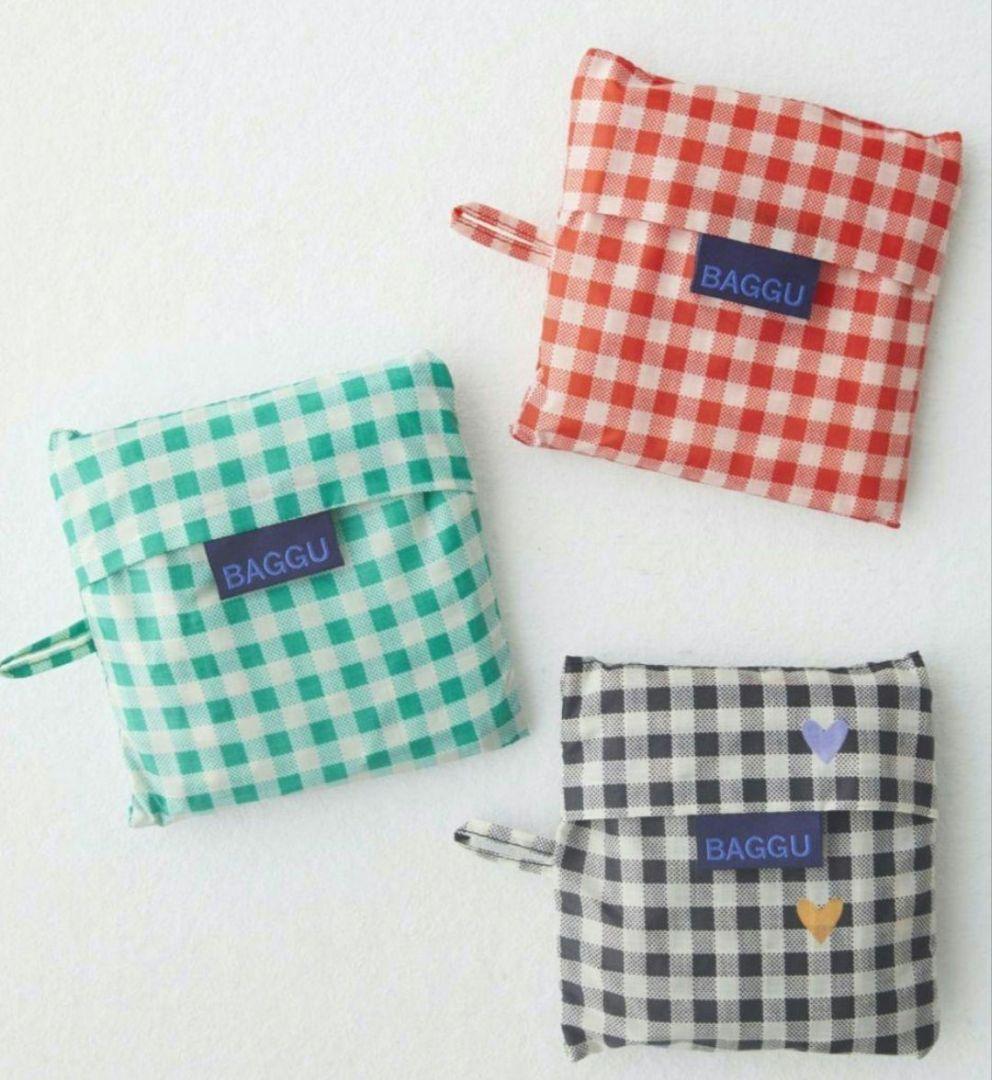 限定値下【新品送料込】BAGGU チェック3種セット+巾着ポーチ付
