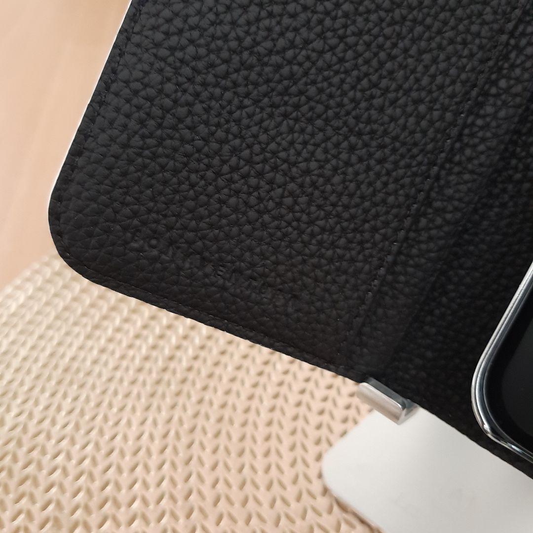 iPhone14Plusダイアリーケース　ブラック　シュリンクレザー