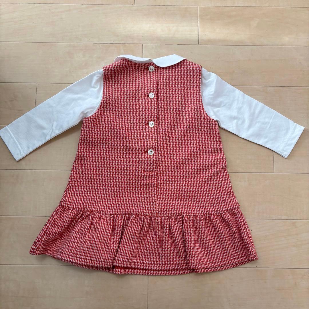 【新品未使用❣️】familiar ファミリア ジャンパースカート ブラウス 80