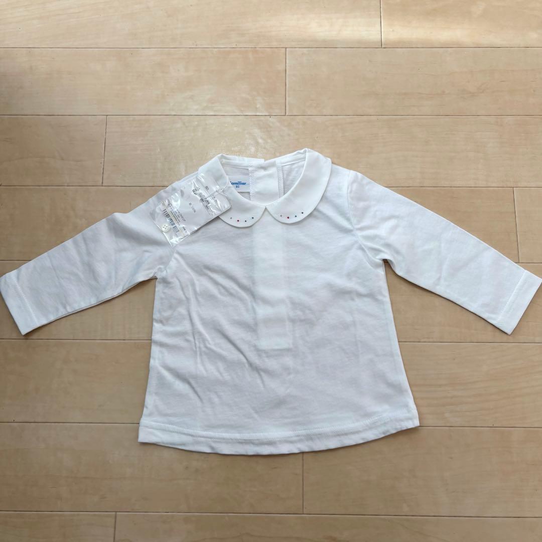 【新品未使用❣️】familiar ファミリア ジャンパースカート ブラウス 80