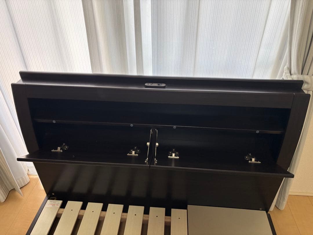 【もえか】セミダブルベッド 引き出し付き ダークブラウン