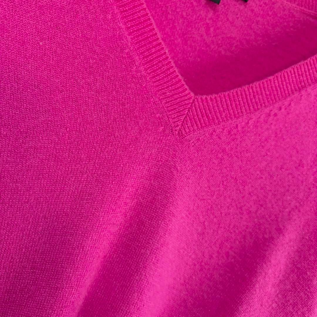 ☆高級カシミヤ100%☆セオリー　Vネックニットプルオーバー ピンク　Sサイズ