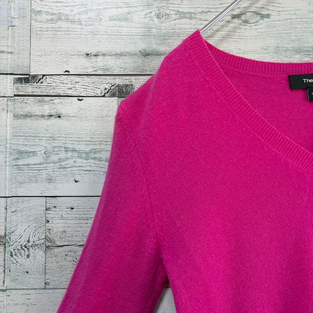 ☆高級カシミヤ100%☆セオリー　Vネックニットプルオーバー ピンク　Sサイズ