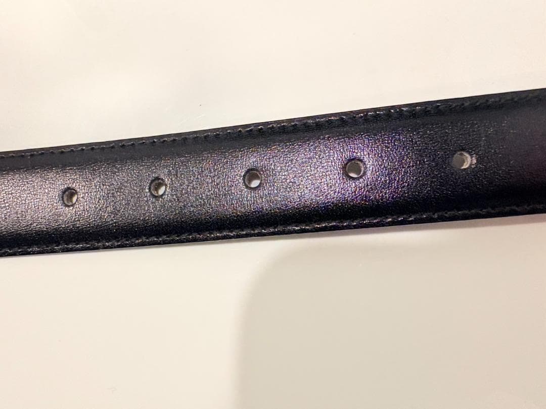 【美品】CELINE セリーヌ マカダム ブラックレザーベルト ゴールドバックル