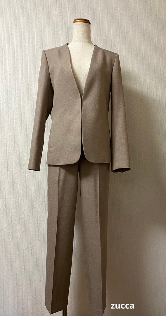 1度着用　PLST シャークツイードカラーレスジャケット＋パンツ