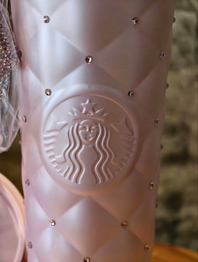 中国スターバックス　ステンレスタンブラー　ラインストーン　バレンタイン　②