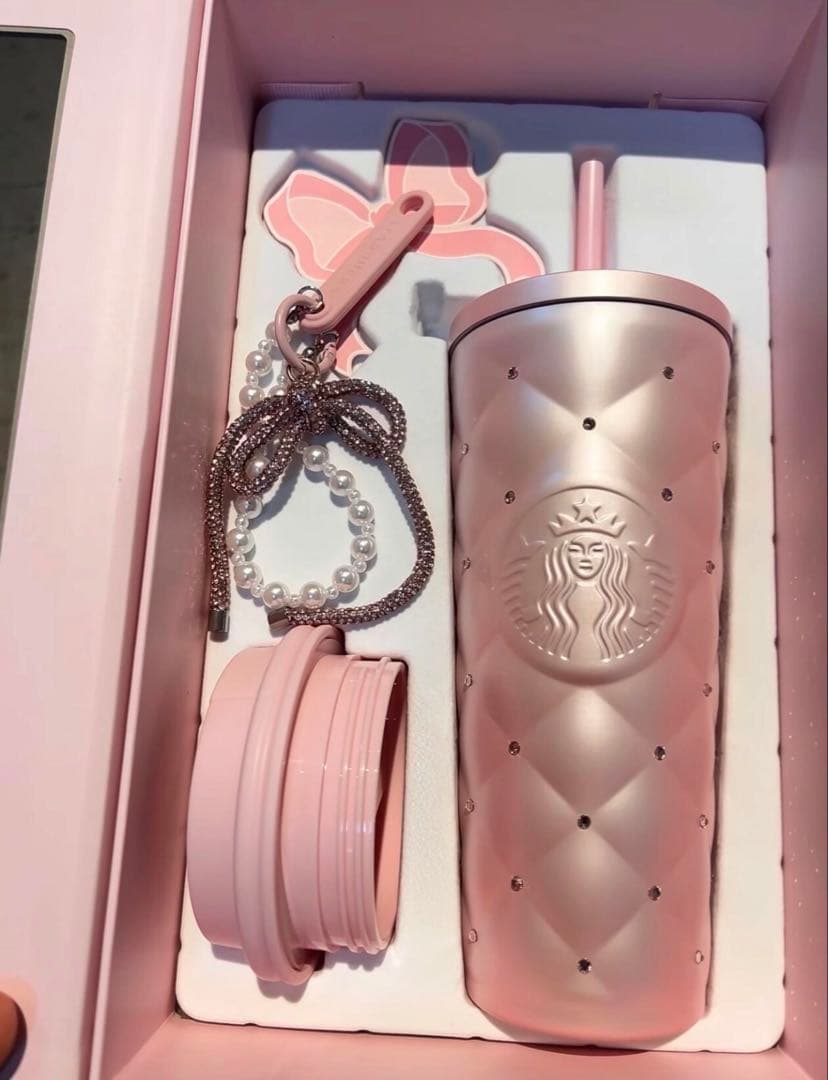中国スターバックス　ステンレスタンブラー　ラインストーン　バレンタイン　②