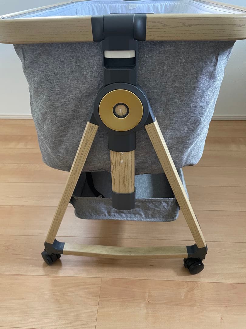 HZDMJ ベビーベッド グレー メッシュカバー付き