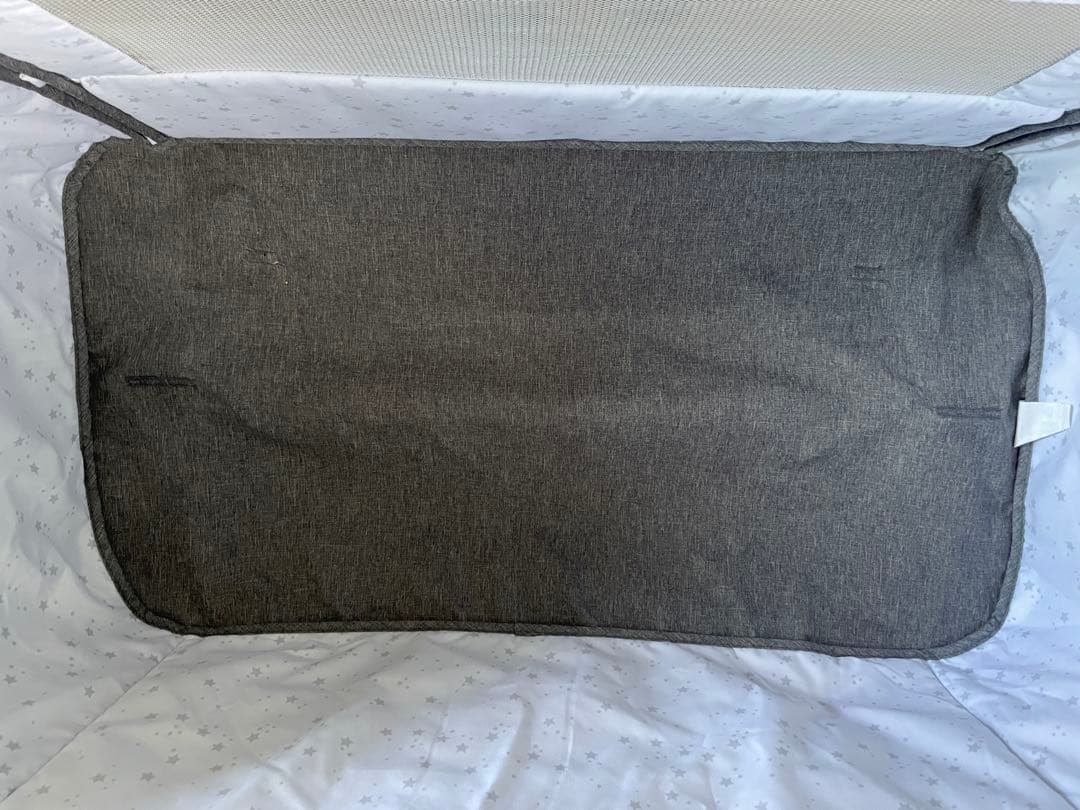 HZDMJ ベビーベッド グレー メッシュカバー付き