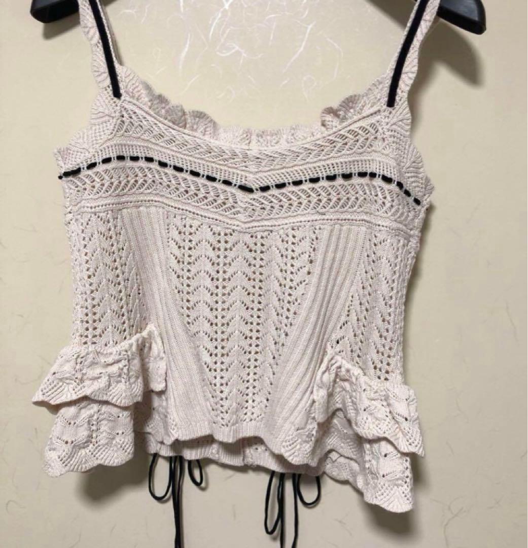 【10/1AM限定価格】タナカダイスケlace up knit camisole