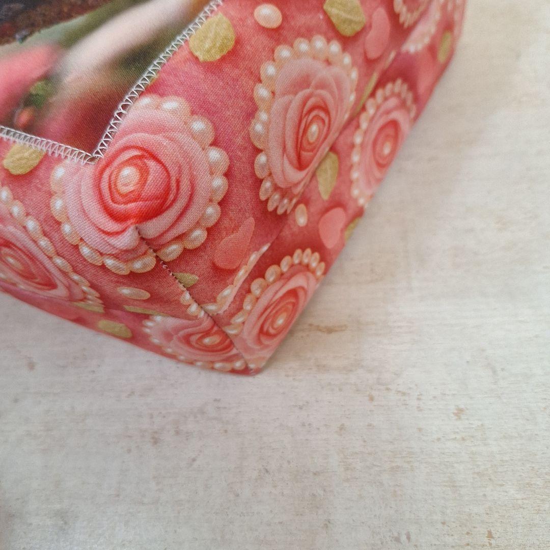 激レアパグパネル生地　ハンドメイド　布バスケット　ミニバック　まちなしバッグ