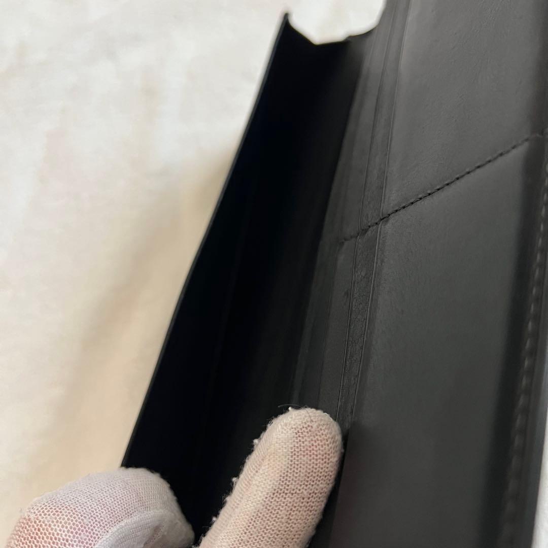 極上レザー SOMES コードバン 長財布 札入れ 黒