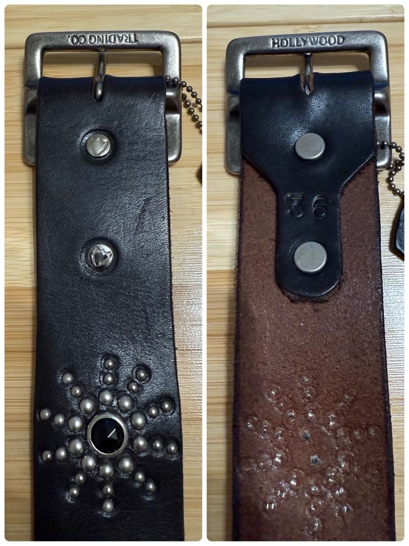 ⭐️美品⭐️HTC⭐️ピーナッツオーバーレイベルト⭐️ スティングレイ⭐️黒⭐️36