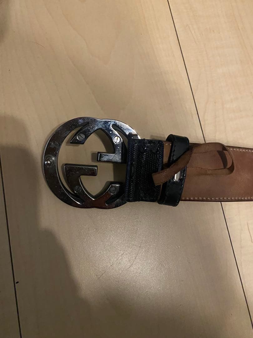 GUCCI GG インプリメ　インターロッキン　ブラック レザーベルト 美品