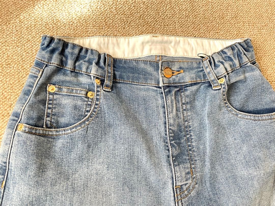 Anne Coquine ストレッチ カーヴィーパンツ ブルーMサイズ