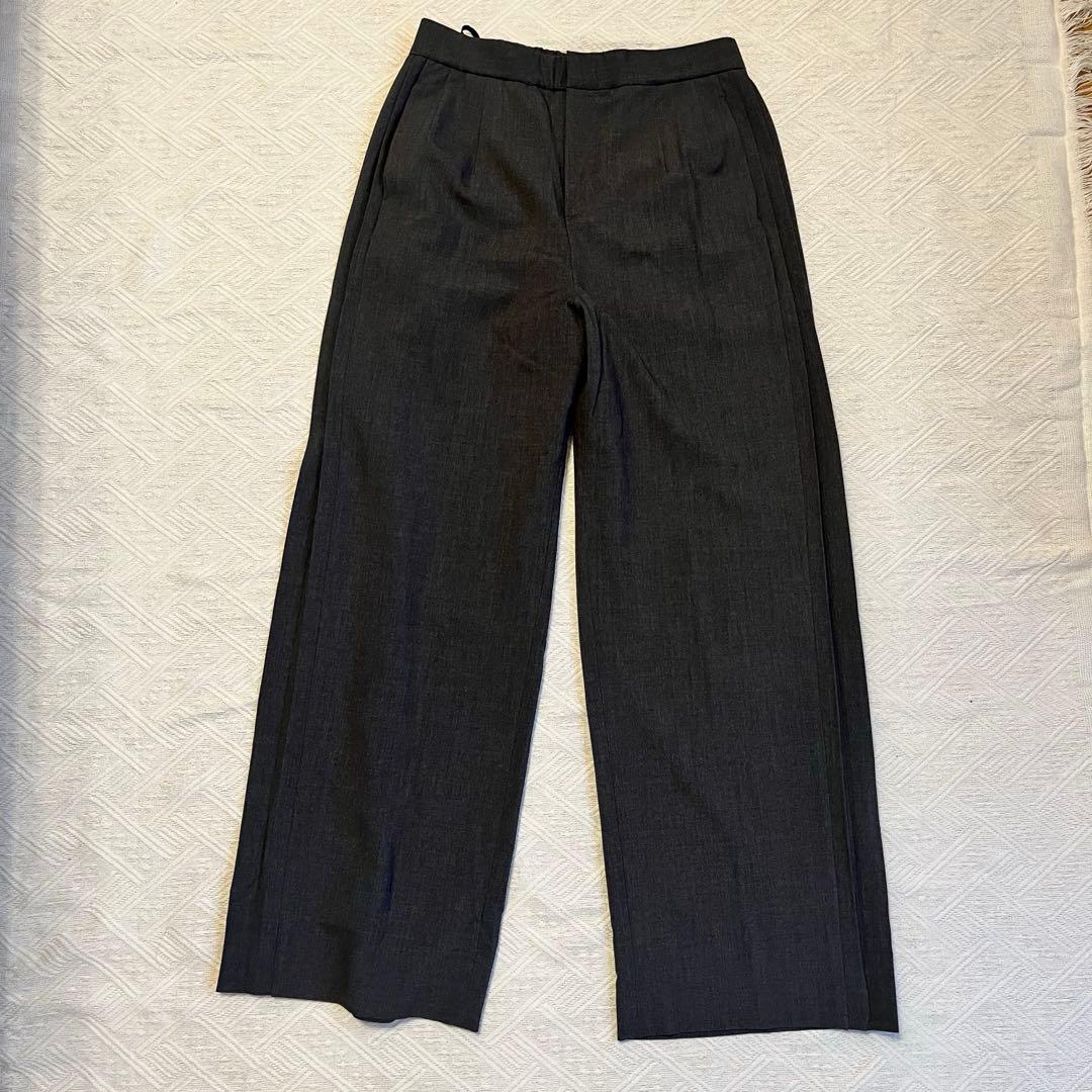 洗える防しわデザインテーラードジャケットプリーツパンツストレッチスーツ