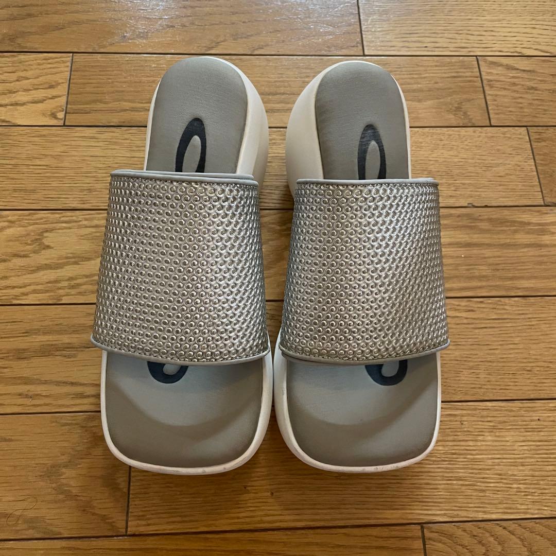 Grape 靴 WHITE PLATFORM SLIPPERS TELSTAR