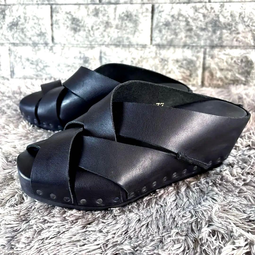 極美品❣️trippen トリッペン レザー サンダル ウェッジソール スタッズ