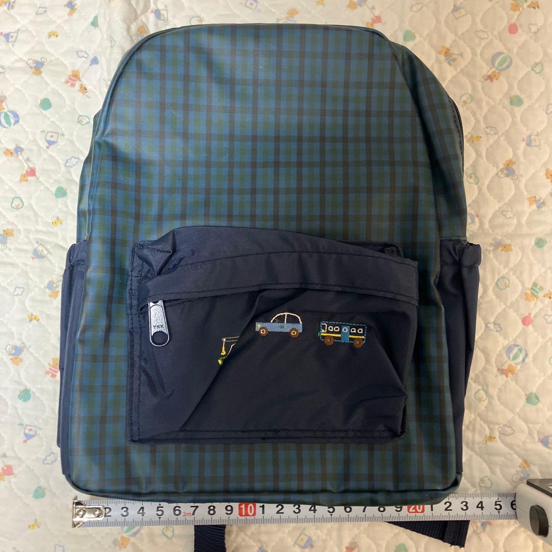 familiar ネイビー チェック柄 リュック