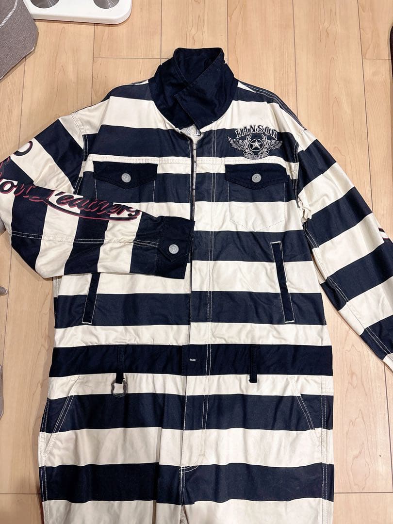 VANSON バンソン ボーダーオールインワン