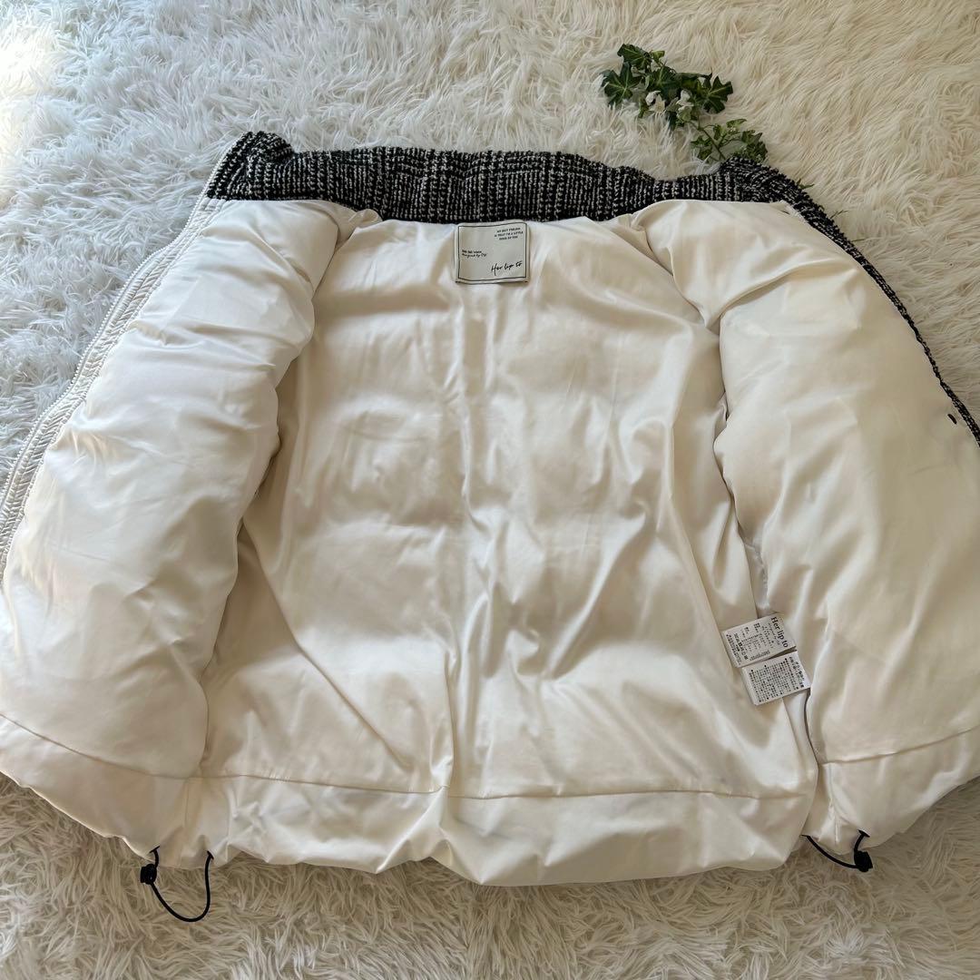 ジャケット・アウター herlipto Hooded Tweed Shell Down Jacket