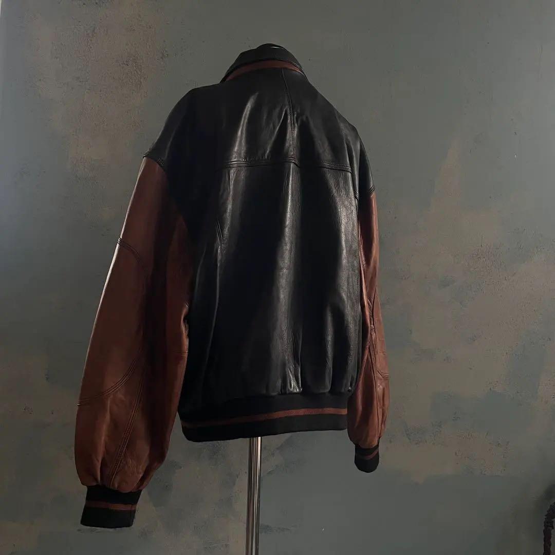 Black×Brown“Switching“羊革“bomber jacket