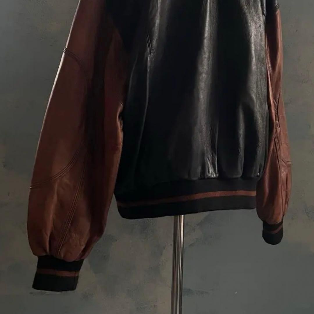 Black×Brown“Switching“羊革“bomber jacket