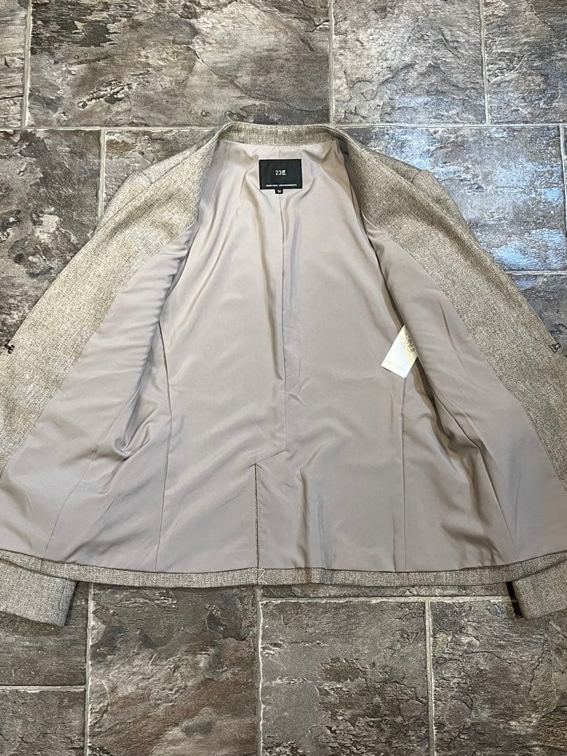 【未使用】23区ウールライクカルゼノーカラージャケットパンツスーツ上下セット36