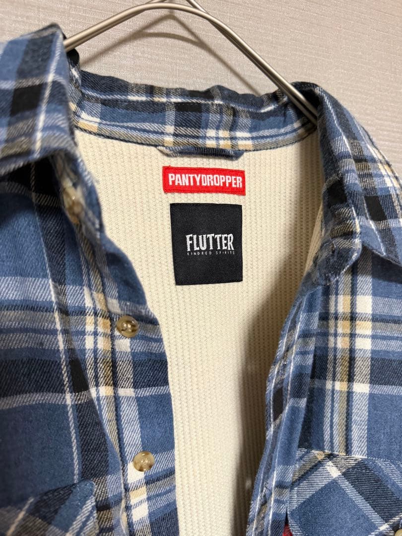 PANTY DROPPER x FLUTTERコラボチェックシャツ　Lサイズ