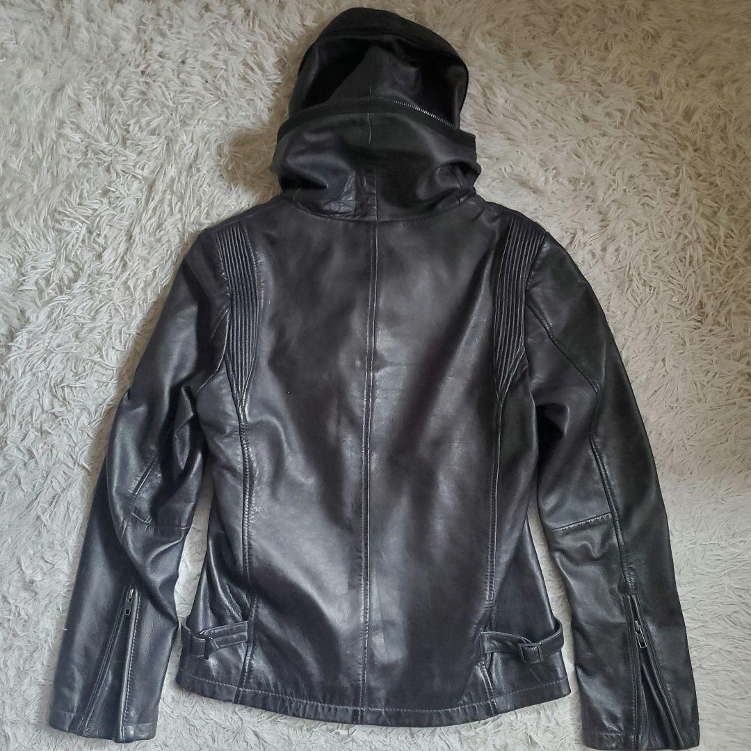 美品 Haruf ハルフ 2way ラムレザー ジャケット ライダース シングル