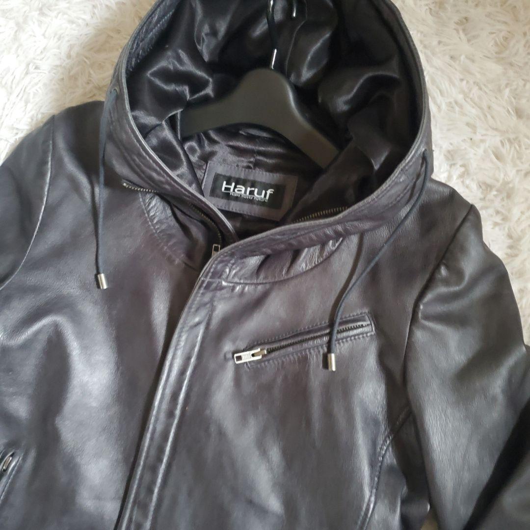美品 Haruf ハルフ 2way ラムレザー ジャケット ライダース シングル