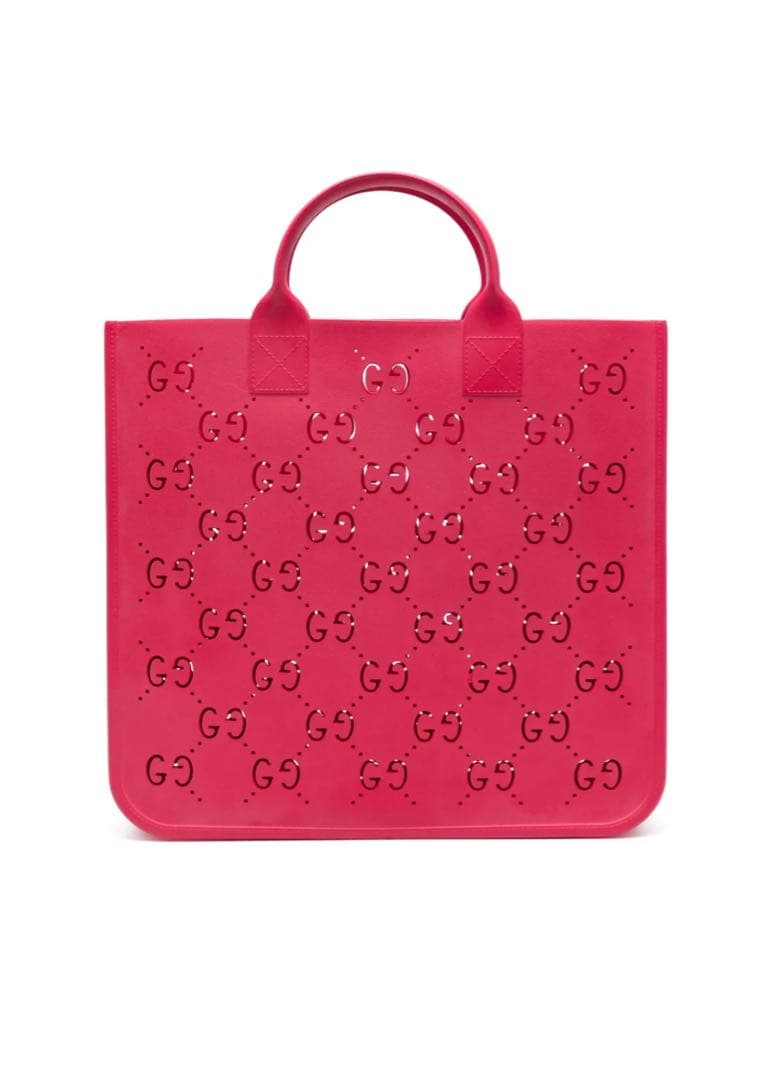 【新品】グッチ ラバートートバック ピンク色　GGロゴ ピンク トートバッグ