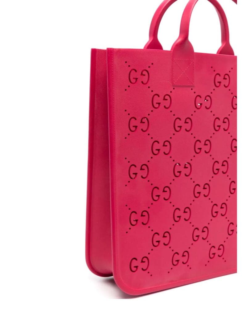 【新品】グッチ ラバートートバック ピンク色　GGロゴ ピンク トートバッグ