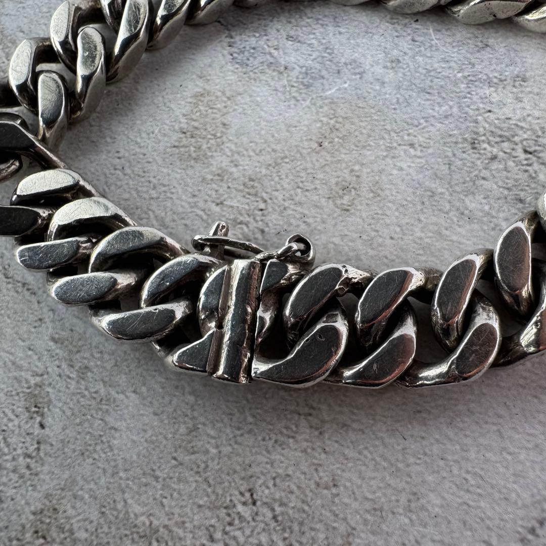 ヴィンテージ ヘビーカーブリンクブレスレット シルバー925 メキシコ製