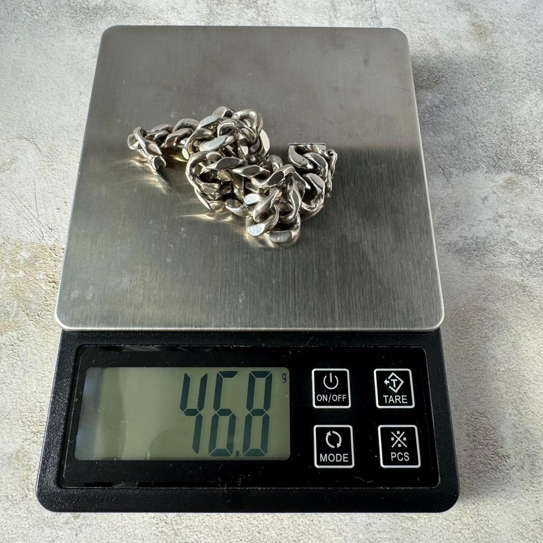 ヴィンテージ ヘビーカーブリンクブレスレット シルバー925 メキシコ製