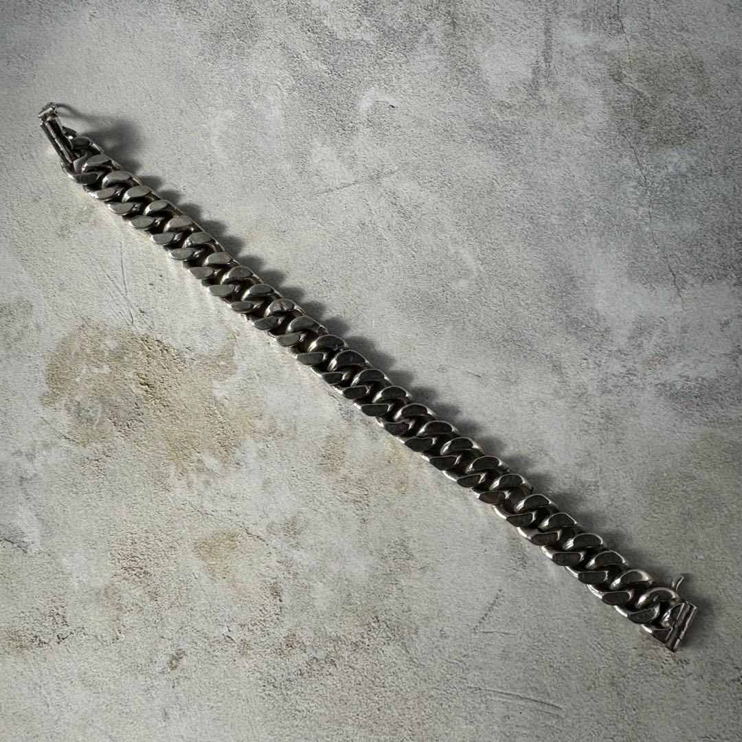 ヴィンテージ ヘビーカーブリンクブレスレット シルバー925 メキシコ製