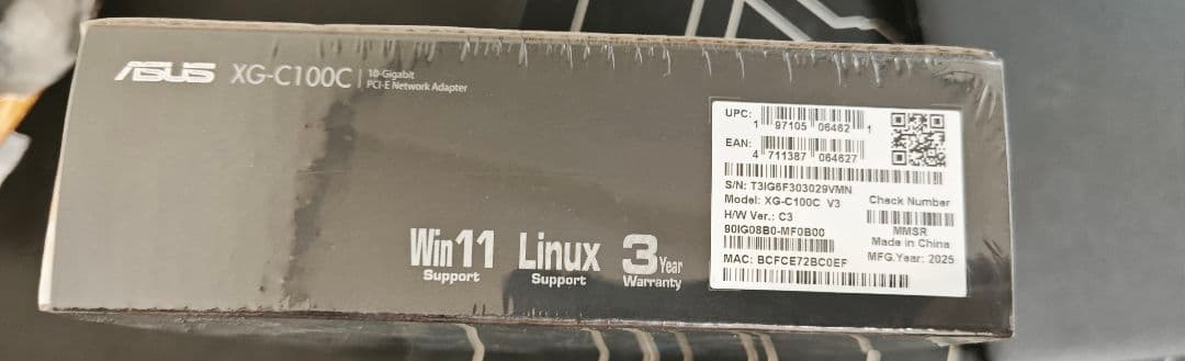 ASUS XG-C100C PCI-E ネットワークアダプター　ｖ3