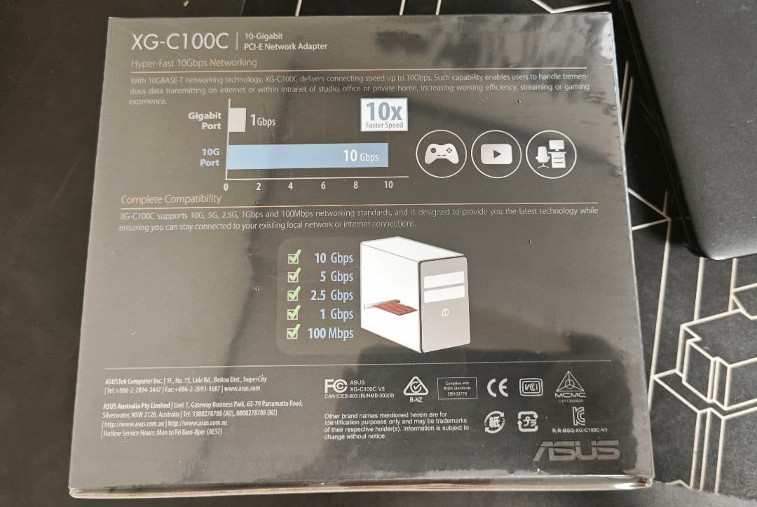 ASUS XG-C100C PCI-E ネットワークアダプター　ｖ3