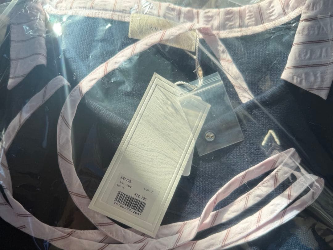 トップス andmary Suzy ribbon tops navy