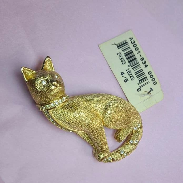 クリスチャン・ディオール　ブローチ　猫　アンティーク　ヴィンテージ　激レア