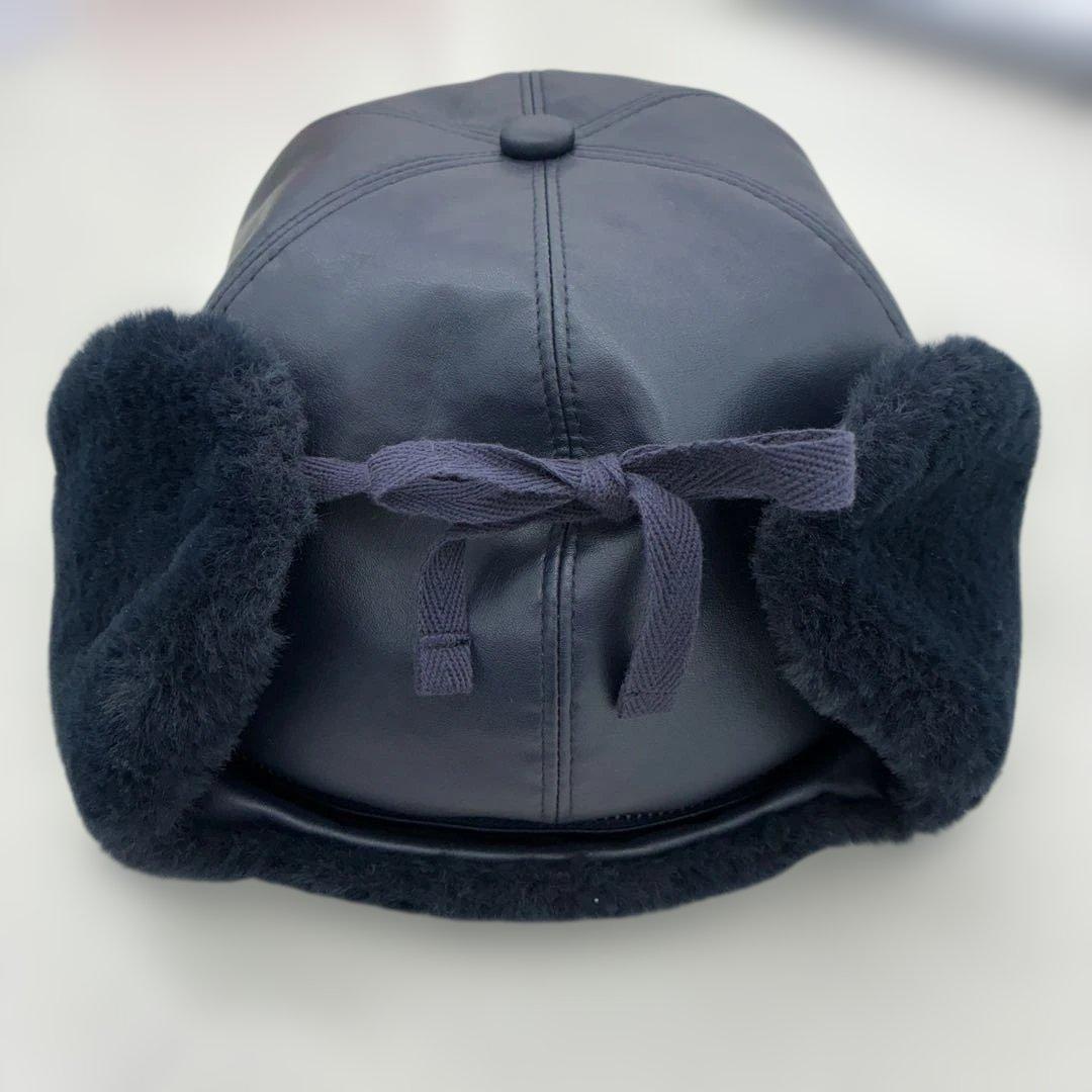 未使用品美品！kijima takayuki イヤーマフラー付きキャップネイビー