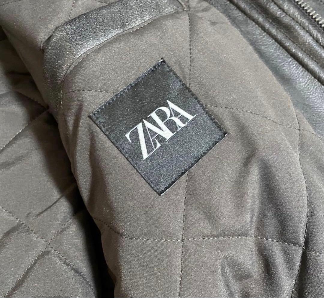 【最安値】ZARA フェイクレザー 取り外し可能な襟付きジャケット 完売品